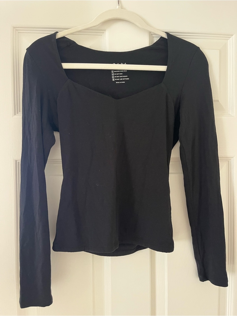 Long-Sleeve Black Women's Top